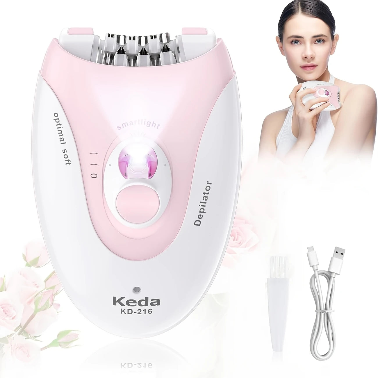 Ladies' intelligent electric hair removal device, portable hair removal device, USB charging with light, hair removal device
