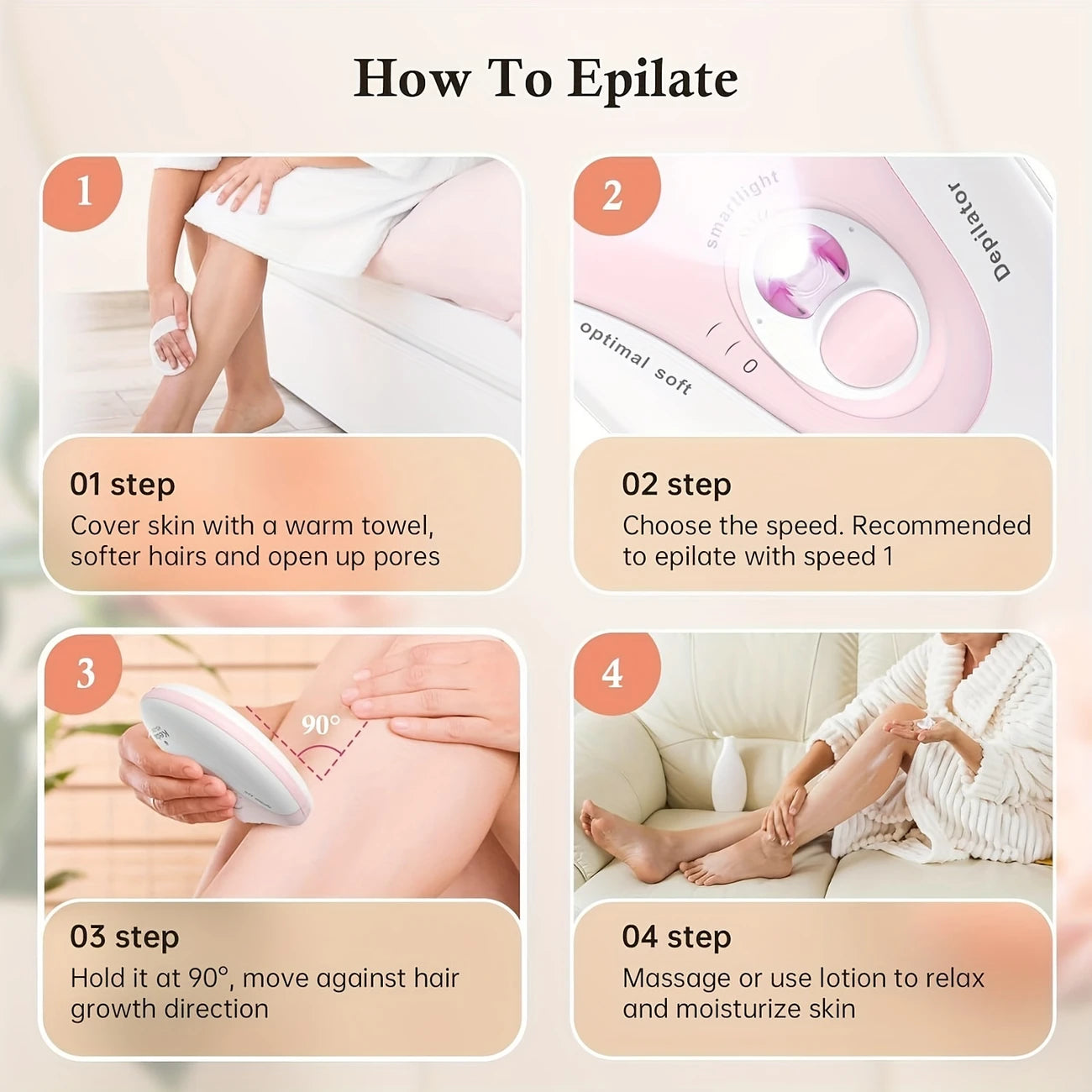 Ladies' intelligent electric hair removal device, portable hair removal device, USB charging with light, hair removal device