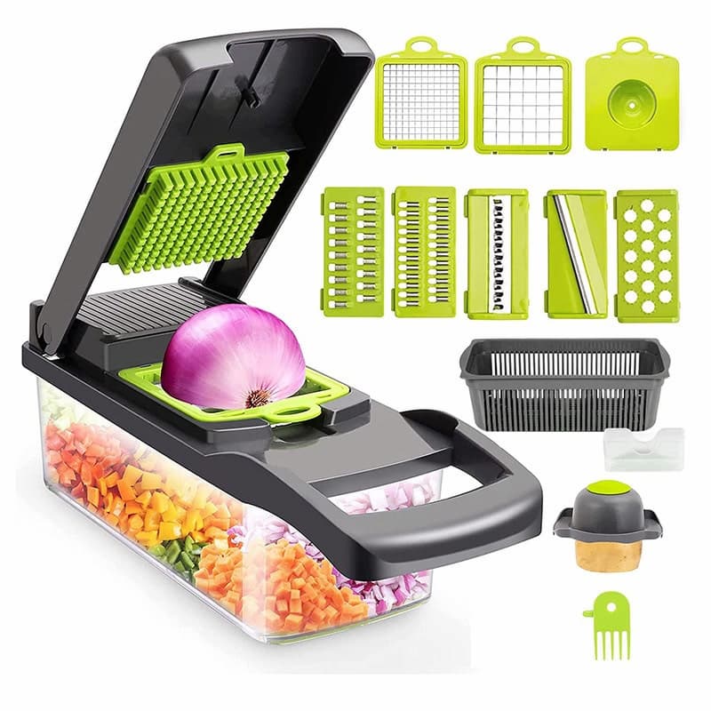 Multifunctional Vegetable Chopper Onion Chopper Handle Food Grate Food Chopper Kitchen vegetable Slicer Dicer A Kitchen Essential for Families, Effortlessly Slice, Blend to Enhance Cooking Experience