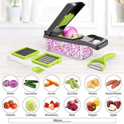 Multifunctional Vegetable Chopper Onion Chopper Handle Food Grate Food Chopper Kitchen vegetable Slicer Dicer A Kitchen Essential for Families, Effortlessly Slice, Blend to Enhance Cooking Experience